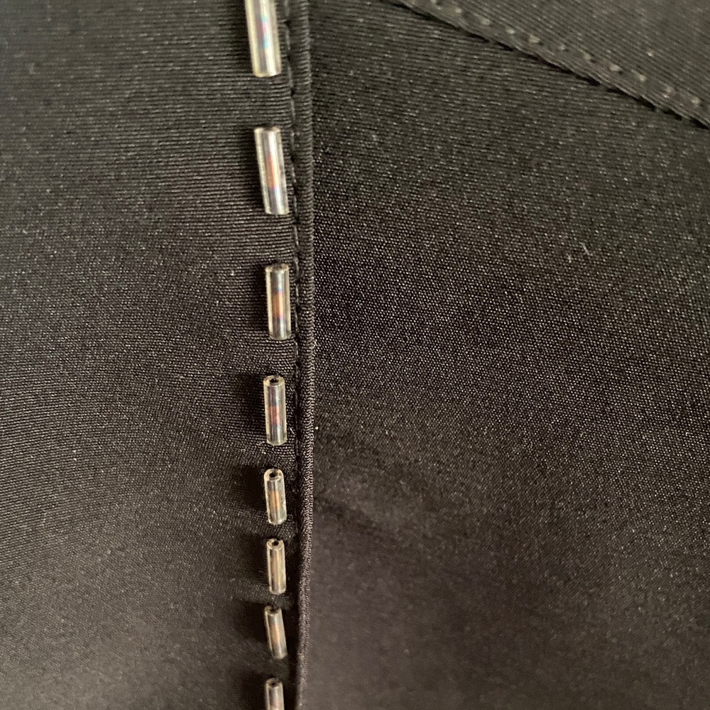 Vintage Black Shirt with Beaded Stitching - Picture 3 of 11